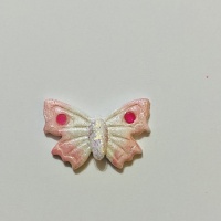 Flat backed Large Butterfly - White/Pink